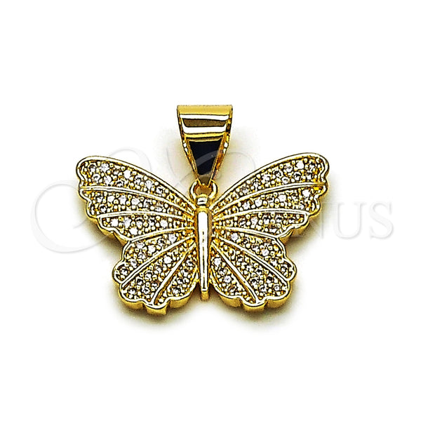 Gold Filled Pendant — Fancy Pendant Butterfly Design with White Cubic Zirconia — main product view — SKU 165128 | Oro Laminado dije — elegante Pendant mariposa diseño with blanco Cubic Zirconia — SKU 165128