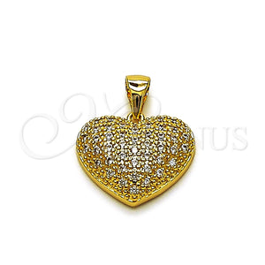 Gold Filled Pendant — Fancy Pendant Heart Design with White Cubic Zirconia — main product view — SKU 165129 | Oro Laminado dije — elegante Pendant corazón diseño with blanco Cubic Zirconia — SKU 165129
