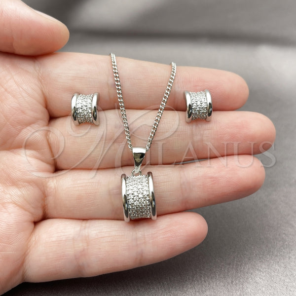 White Gold Filled Ring — Earring and Pendant Adult Set with White Micro — alternate product view — SKU 165131 | Oro Laminado Blanco anillo — Earring and Pendant Adult Set with blanco Micro — SKU 165131