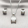 Rhodium Gold Filled Earring and Pendant Adult Set, with White Micro Pave, Polished, Rhodium Finish, 10.342.0282.1