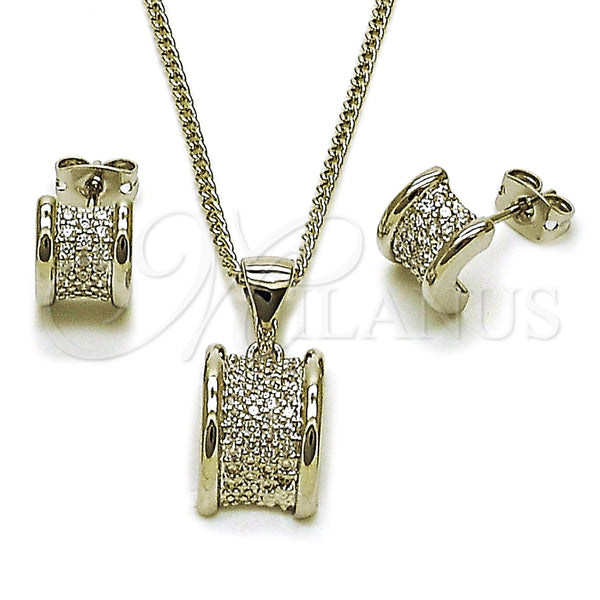 White Gold Filled Ring — Earring and Pendant Adult Set with White Micro — main product view — SKU 165131 | Oro Laminado Blanco anillo — Earring and Pendant Adult Set with blanco Micro — SKU 165131