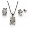 White Gold Filled Earring and Pendant Adult Set, with White Micro Pave, Polished, Rhodium Finish, 10.342.0282.1