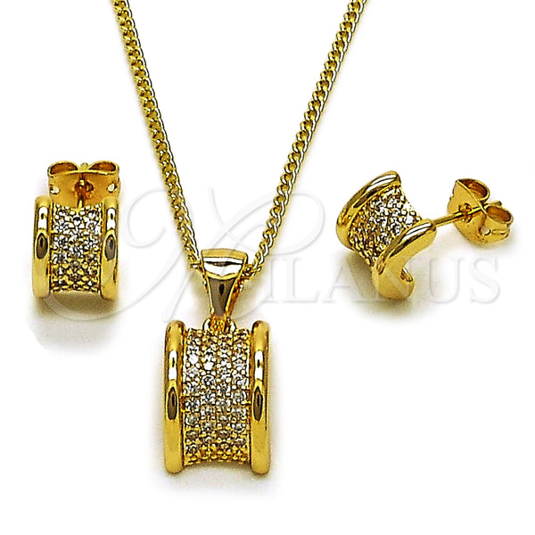 Gold Filled Ring — Earring and Pendant Adult Set with White Micro — main product view — SKU 165132 | Oro Laminado anillo — Earring and Pendant Adult Set with blanco Micro — SKU 165132