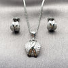 Rhodium Gold Filled Earring and Pendant Adult Set, with White Micro Pave and White Cubic Zirconia, Polished, Rhodium Finish, 10.342.0222.1