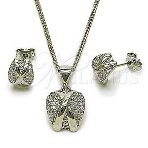 White Gold Filled Ring — Earring and Pendant Adult Set with White Micro — main product view — SKU 165133 | Oro Laminado Blanco anillo — Earring and Pendant Adult Set with blanco Micro — SKU 165133