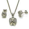 Rhodium Gold Filled Earring and Pendant Adult Set, with White Micro Pave and White Cubic Zirconia, Polished, Rhodium Finish, 10.342.0222.1