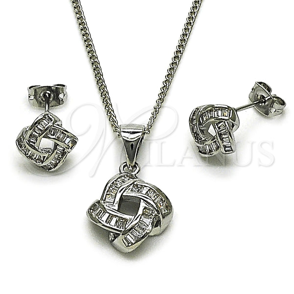 White Gold Filled Ring — Earring and Pendant Adult Set Love Knot and — main product view — SKU 165134 | Oro Laminado Blanco anillo — Earring and Pendant Adult Set Love Knot and — SKU 165134