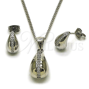 White Gold Filled Ring — Earring and Pendant Adult Set Teardrop Design with — main product view — SKU 165135 | Oro Laminado Blanco anillo — Earring and Pendant Adult Set Teardrop diseño with — SKU 165135