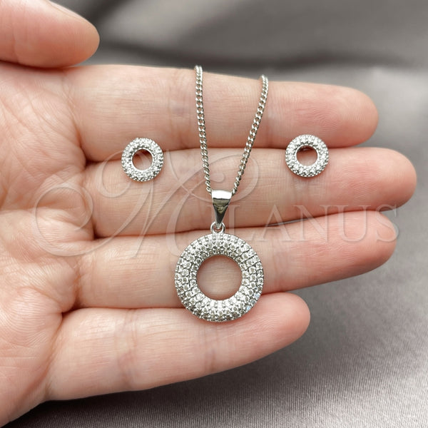 White Gold Filled Ring — Earring and Pendant Adult Set with White Cubic — alternate product view — SKU 165137 | Oro Laminado Blanco anillo — Earring and Pendant Adult Set with blanco Cubic — SKU 165137