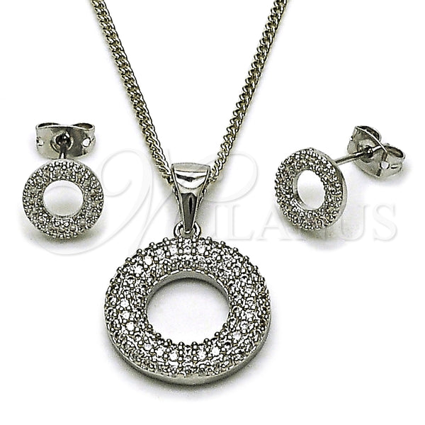 White Gold Filled Ring — Earring and Pendant Adult Set with White Cubic — main product view — SKU 165137 | Oro Laminado Blanco anillo — Earring and Pendant Adult Set with blanco Cubic — SKU 165137