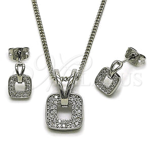 White Gold Filled Ring — Earring and Pendant Adult Set with White Micro — main product view — SKU 165139 | Oro Laminado Blanco anillo — Earring and Pendant Adult Set with blanco Micro — SKU 165139