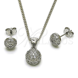 White Gold Filled Ring — Earring and Pendant Adult Set Ball Design with — main product view — SKU 165141 | Oro Laminado Blanco anillo — Earring and Pendant Adult Set Ball diseño with — SKU 165141