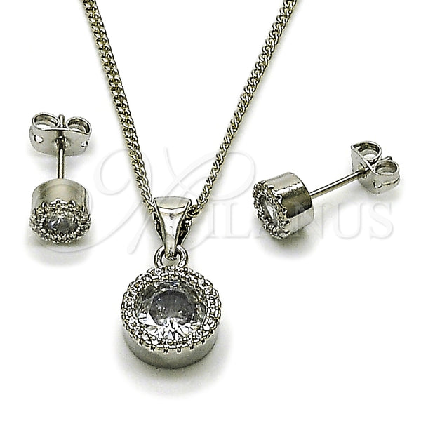 White Gold Filled Ring — Earring and Pendant Adult Set Cluster Design with — main product view — SKU 165142 | Oro Laminado Blanco anillo — Earring and Pendant Adult Set Cluster diseño with — SKU 165142