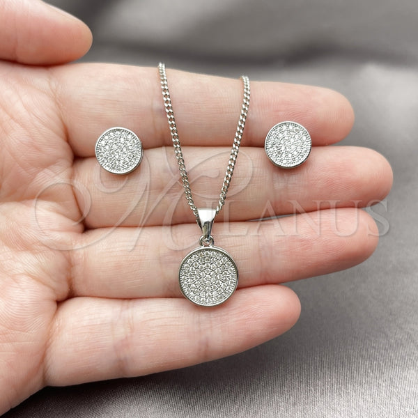 White Gold Filled Ring — Earring and Pendant Adult Set Cluster Design with — alternate product view — SKU 165143 | Oro Laminado Blanco anillo — Earring and Pendant Adult Set Cluster diseño with — SKU 165143