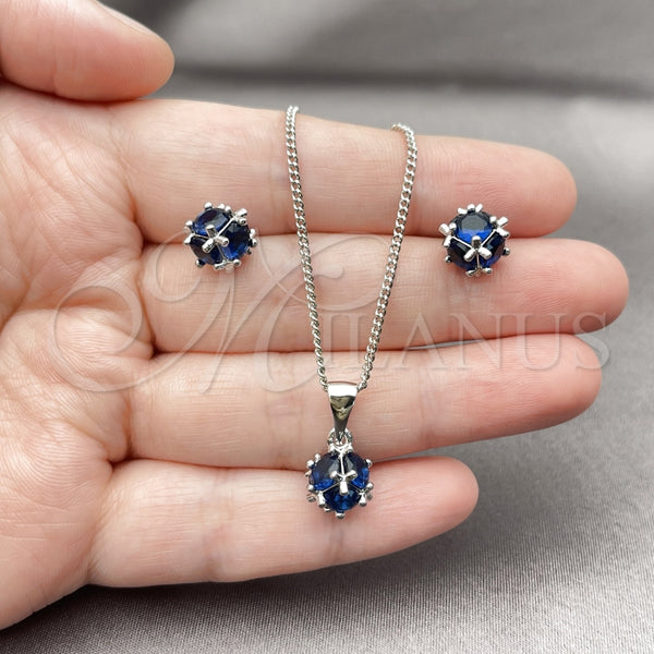 White Gold Filled Ring — Earring and Pendant Adult Set Ball Design with — alternate product view — SKU 165145 | Oro Laminado Blanco anillo — Earring and Pendant Adult Set Ball diseño with — SKU 165145