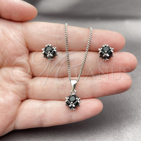White Gold Filled Ring — Earring and Pendant Adult Set Ball Design with — alternate product view — SKU 165147 | Oro Laminado Blanco anillo — Earring and Pendant Adult Set Ball diseño with — SKU 165147