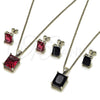 Rhodium Gold Filled Earring and Pendant Adult Set, with Black Cubic Zirconia, Polished, Rhodium Finish, 10.342.0106.5