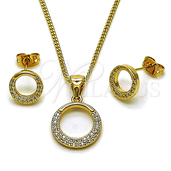 Gold Filled Ring — Earring and Pendant Adult Set with White Micro — main product view — SKU 165150 | Oro Laminado anillo — Earring and Pendant Adult Set with blanco Micro — SKU 165150