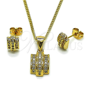 Gold Filled Ring — Earring and Pendant Adult Set with White Cubic — main product view — SKU 165151 | Oro Laminado anillo — Earring and Pendant Adult Set with blanco Cubic — SKU 165151