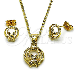 Gold Filled Ring — Earring and Pendant Adult Set Twist Design with — main product view — SKU 165152 | Oro Laminado anillo — Earring and Pendant Adult Set Twist diseño with — SKU 165152