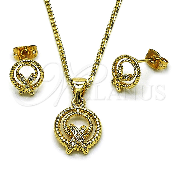 Gold Filled Ring — Earring and Pendant Adult Set Twist Design with — main product view — SKU 165152 | Oro Laminado anillo — Earring and Pendant Adult Set Twist diseño with — SKU 165152