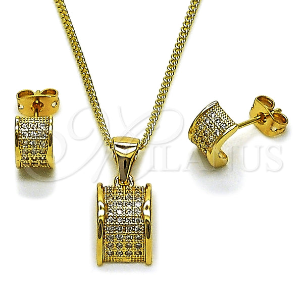 Gold Filled Ring — Earring and Pendant Adult Set with White Micro — main product view — SKU 165155 | Oro Laminado anillo — Earring and Pendant Adult Set with blanco Micro — SKU 165155
