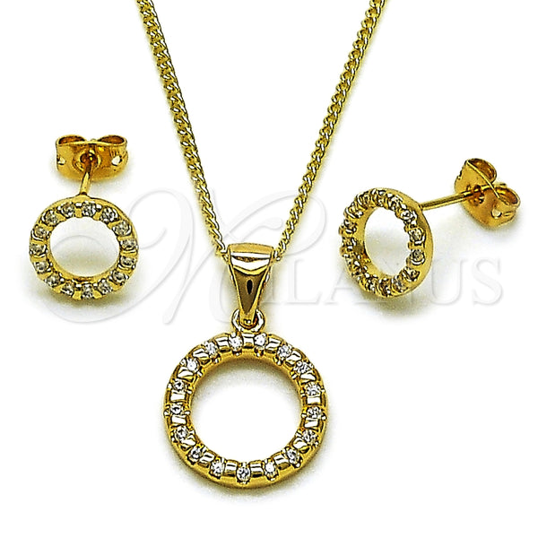 Gold Filled Ring — Earring and Pendant Adult Set with White Cubic — main product view — SKU 165156 | Oro Laminado anillo — Earring and Pendant Adult Set with blanco Cubic — SKU 165156