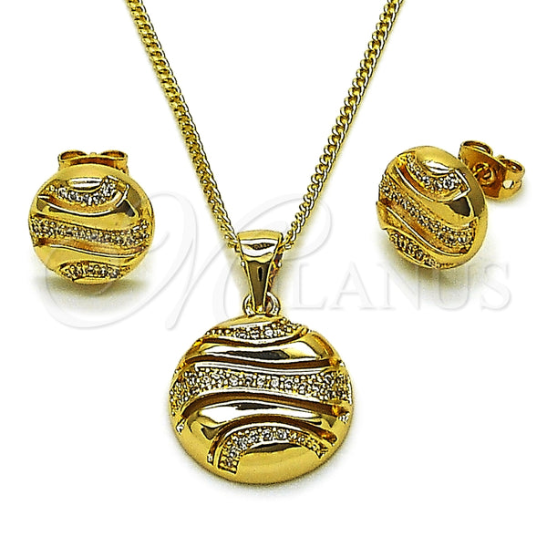Gold Filled Ring — Earring and Pendant Adult Set with White Micro — main product view — SKU 165159 | Oro Laminado anillo — Earring and Pendant Adult Set with blanco Micro — SKU 165159