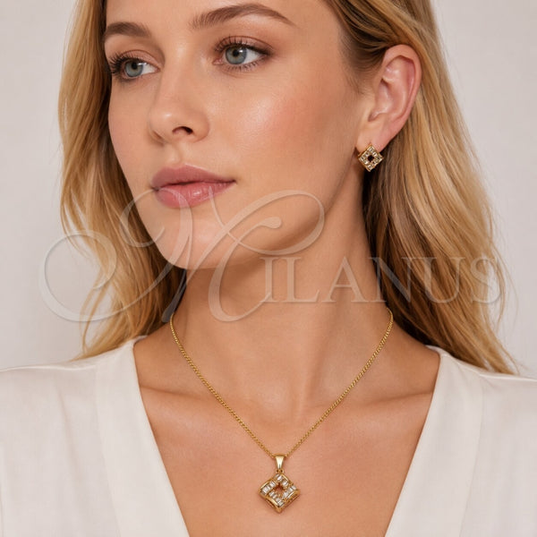 Gold Filled Ring — Earring and Pendant Adult Set with White Cubic — alternate product view — SKU 165160 | Oro Laminado anillo — Earring and Pendant Adult Set with blanco Cubic — SKU 165160