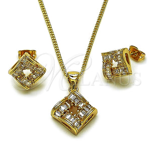 Gold Filled Ring — Earring and Pendant Adult Set with White Cubic — main product view — SKU 165160 | Oro Laminado anillo — Earring and Pendant Adult Set with blanco Cubic — SKU 165160
