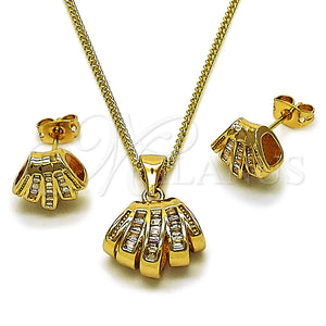 Gold Filled Ring — Earring and Pendant Adult Set Baguette Design with — main product view — SKU 165161 | Oro Laminado anillo — Earring and Pendant Adult Set Baguette diseño with — SKU 165161
