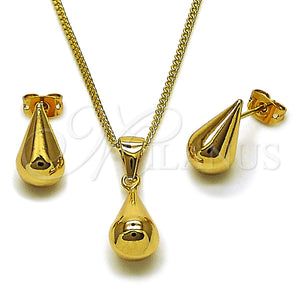 Gold Filled Ring — Earring and Pendant Adult Set Teardrop and Hollow — main product view — SKU 165163 | Oro Laminado anillo — Earring and Pendant Adult Set Teardrop and Hollow — SKU 165163