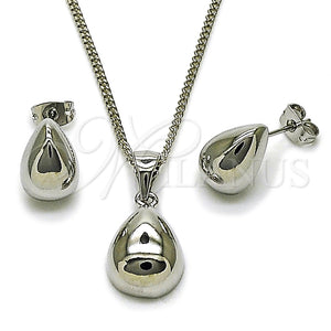 White Gold Filled Ring — Earring and Pendant Adult Set Teardrop Design Polished — main product view — SKU 165164 | Oro Laminado Blanco anillo — Earring and Pendant Adult Set Teardrop diseño pulido — SKU 165164