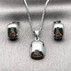 Rhodium Gold Filled Earring and Pendant Adult Set, Polished, Rhodium Finish, 10.342.0187.1