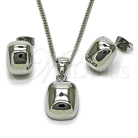Rhodium Gold Filled Earring and Pendant Adult Set, Polished, Rhodium Finish, 10.342.0187.1
