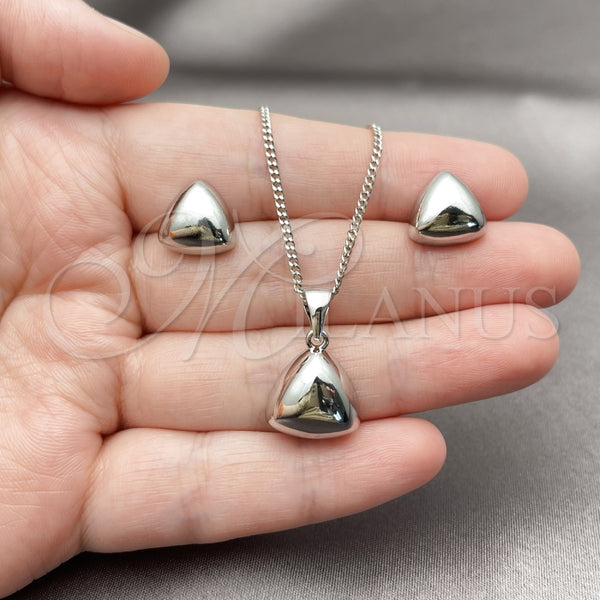 White Gold Filled Ring — Earring and Pendant Adult Set Polished 10. — alternate product view — SKU 165166 | Oro Laminado Blanco anillo — Earring and Pendant Adult Set pulido 10. — SKU 165166