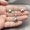 Rhodium Gold Filled Earring and Pendant Adult Set, Polished, Rhodium Finish, 10.342.0304