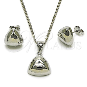 White Gold Filled Ring — Earring and Pendant Adult Set Polished 10. — main product view — SKU 165166 | Oro Laminado Blanco anillo — Earring and Pendant Adult Set pulido 10. — SKU 165166