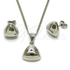 Rhodium Gold Filled Earring and Pendant Adult Set, Polished, Rhodium Finish, 10.342.0304