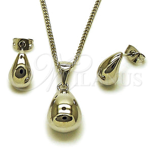 White Gold Filled Ring — Earring and Pendant Adult Set Teardrop Design Polished — main product view — SKU 165167 | Oro Laminado Blanco anillo — Earring and Pendant Adult Set Teardrop diseño pulido — SKU 165167