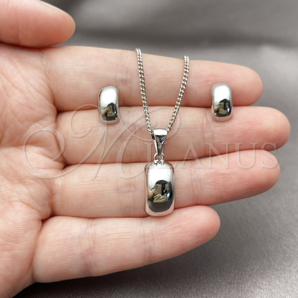 White Gold Filled Ring — Earring and Pendant Adult Set Polished 10. — alternate product view — SKU 165171 | Oro Laminado Blanco anillo — Earring and Pendant Adult Set pulido 10. — SKU 165171