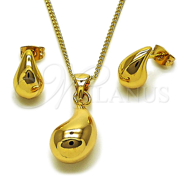 Gold Filled Ring — Earring and Pendant Adult Set Teardrop and Hollow — main product view — SKU 165173 | Oro Laminado anillo — Earring and Pendant Adult Set Teardrop and Hollow — SKU 165173