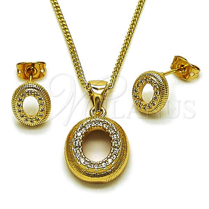 Gold Filled Ring — Earring and Pendant Adult Set with White Cubic — main product view — SKU 165177 | Oro Laminado anillo — Earring and Pendant Adult Set with blanco Cubic — SKU 165177