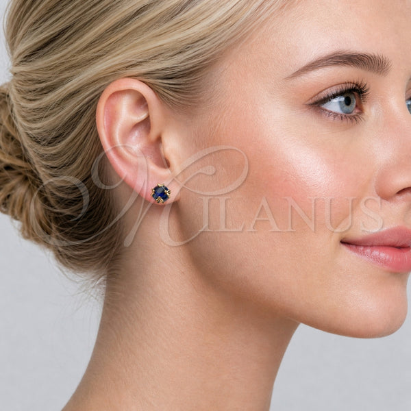 Gold Filled Ring — Stud Earring Ball Design with Sapphire Blue Cubic — alternate product view — SKU 165181 | Oro Laminado anillo — Stud Earring Ball diseño with Sapphire Blue Cubic — SKU 165181
