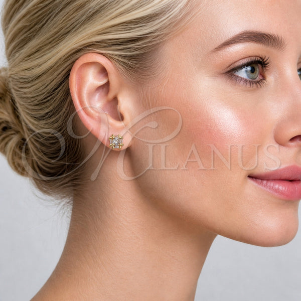 Gold Filled Ring — Stud Earring Ball Design with White Cubic Zirconia — alternate product view — SKU 165182 | Oro Laminado anillo — Stud Earring Ball diseño with blanco Cubic Zirconia — SKU 165182