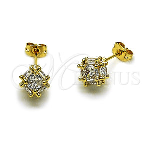 Gold Filled Ring — Stud Earring Ball Design with White Cubic Zirconia — main product view — SKU 165182 | Oro Laminado anillo — Stud Earring Ball diseño with blanco Cubic Zirconia — SKU 165182
