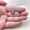 Oro Laminado Stud Earring, Gold Filled Style with Jet Opal, Polished, Golden Finish, 02.342.0357.1