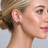 Oro Laminado Stud Earring, Gold Filled Style Ball Design, with Ruby Micro Pave, Polished, Golden Finish, 02.342.0168.2