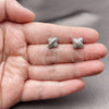 Rhodium Gold Filled Stud Earring, with White Micro Pave, Polished, Rhodium Finish, 02.342.0251.1
