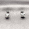 Rhodium Gold Filled Stud Earring, with White Micro Pave, Polished, Rhodium Finish, 02.342.0251.1